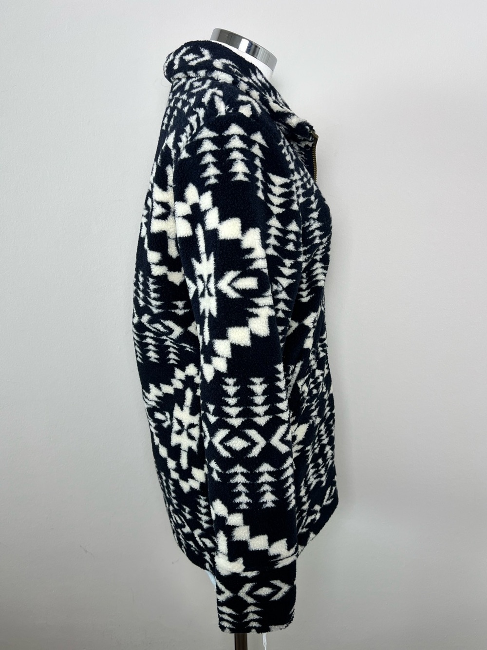 Pendleton Alder Berber Fleece Jacket Womens S Juniper Mesa Navy/Black Geometric - Picture 4 of 10